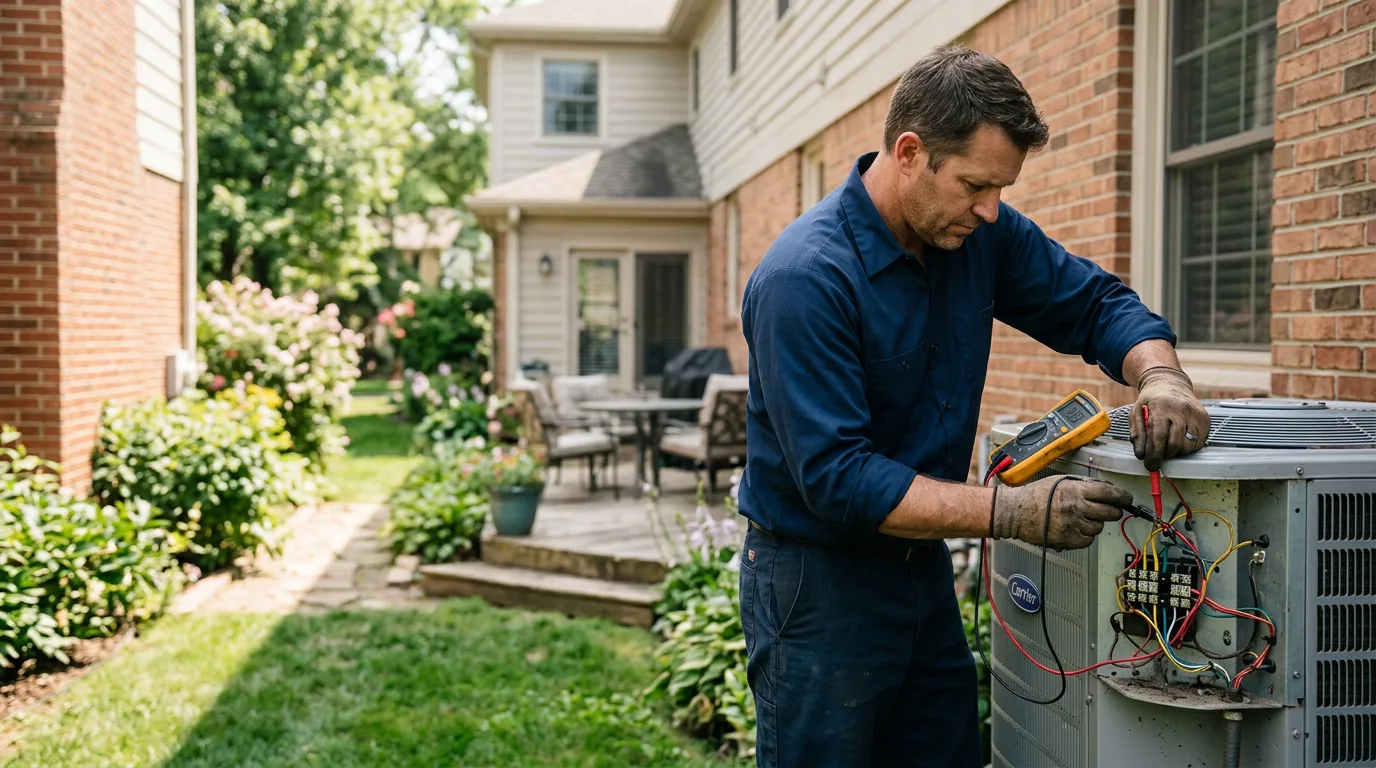 HVAC technician working near Campbelltown, PA
